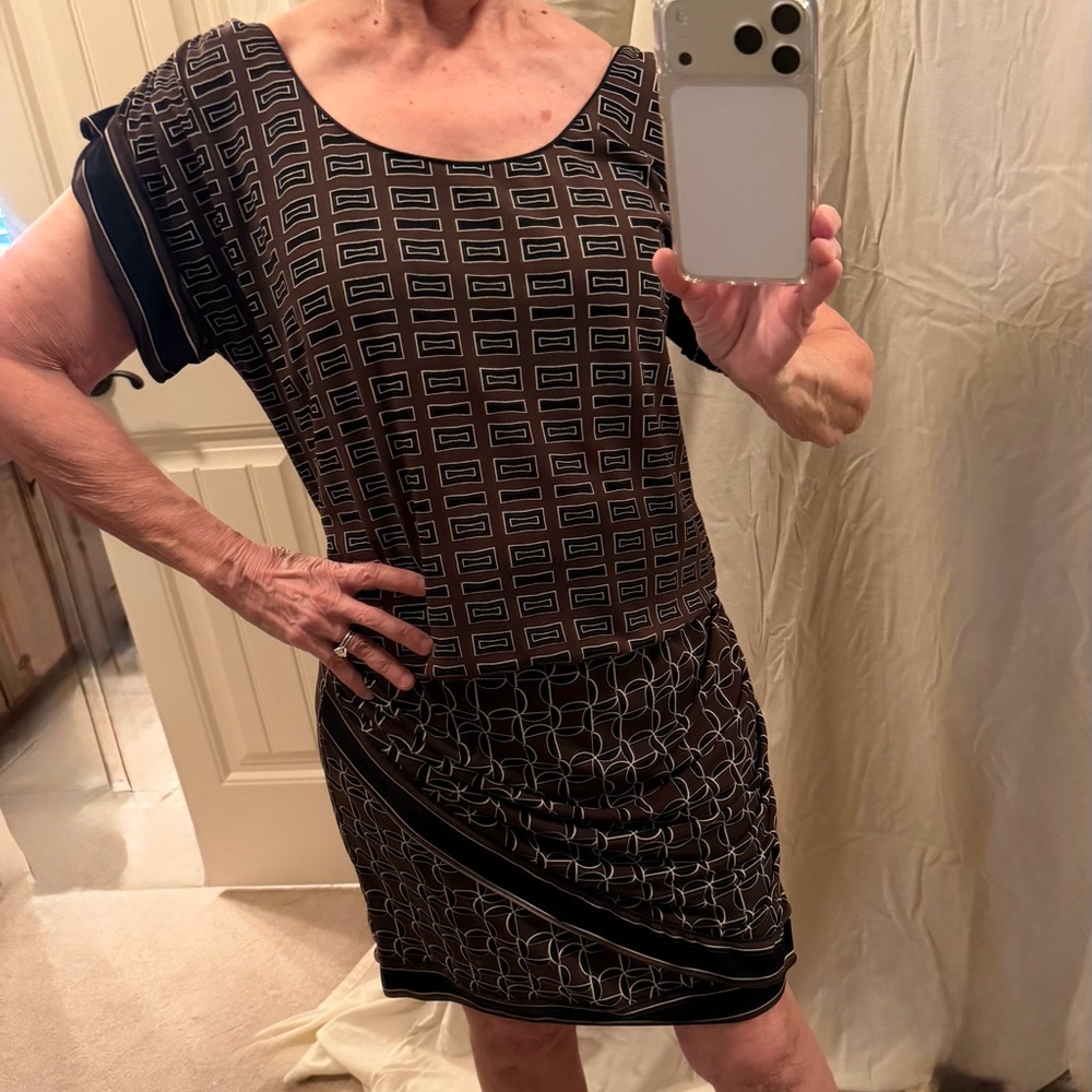 Max studio specialty products Black and Brown   Top with coordinating skirt